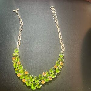 Vintage green and yellow 18-22” necklace